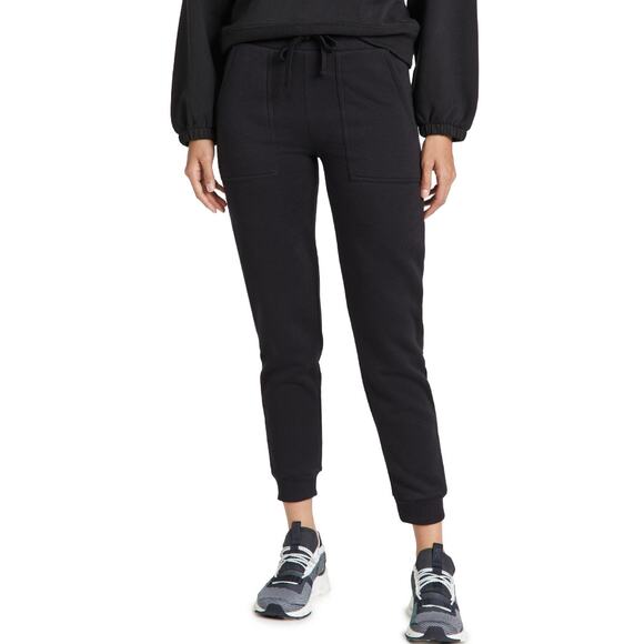 NWT Rebecca Minkoff Nora Sweatpant Black Velour Athleisure Casual Size M - Picture 1 of 7